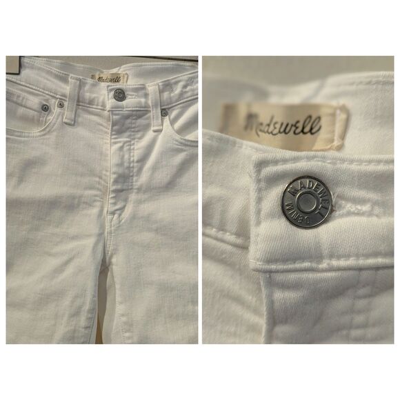 Madewell Cali Demi-Boot White Raw-Hem Edition Jeans  Sz 25 - Picture 5 of 11